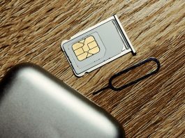 Insert sim card into smartphone.