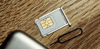 Insert sim card into smartphone.